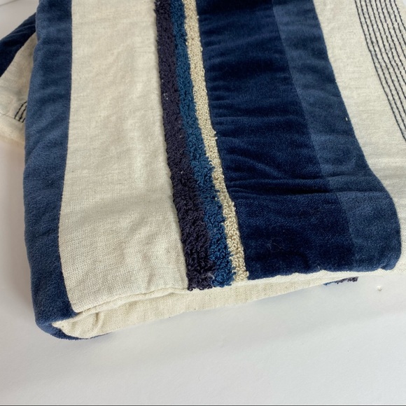 Pier 1 One Navy Velvet Striped Pillow Cover - Picture 2 of 5